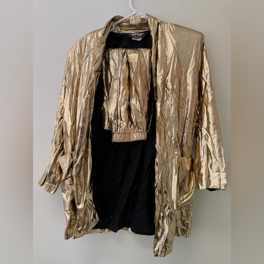 Vintage PG collection 2 piece metallic gold skirt and jacket